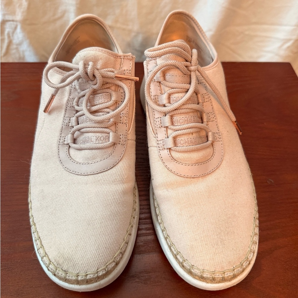 Michael Kors Light Tan Canvas Sneakers